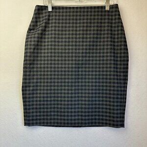 NWT Banana Republic skirt women 8  Navy Gray Plaid Checks‎ Pencil Straight lined